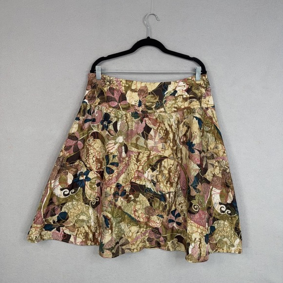 Chico's Dresses & Skirts - Chicos Skirt Womens 2.5 Colorful Silk Embroidered Floral Boho Luxury Flowy